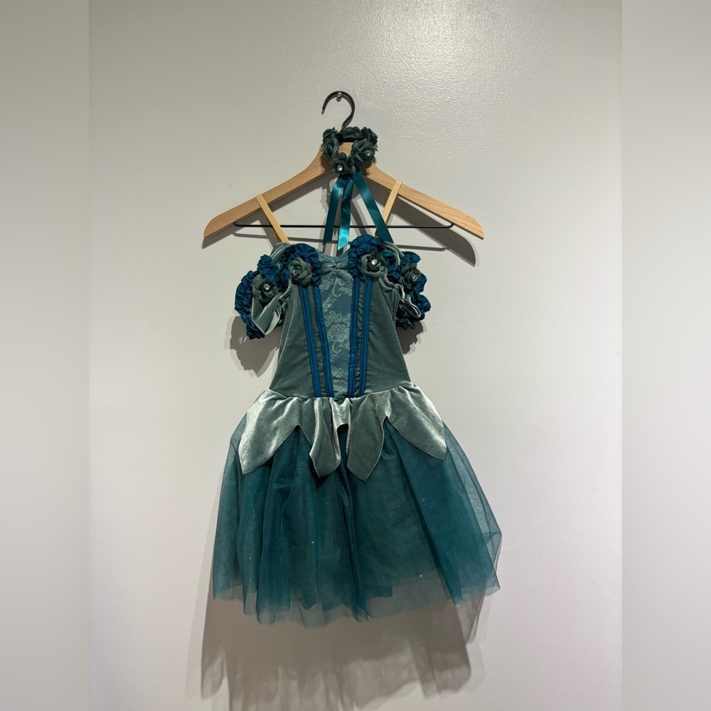 Weissman Teal and Green Dance Costume